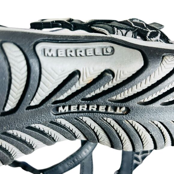 Merrell Sandals Footbed Shoes Womens Size 8 Black Gray Strappy Gorpcore - Picture 8 of 9